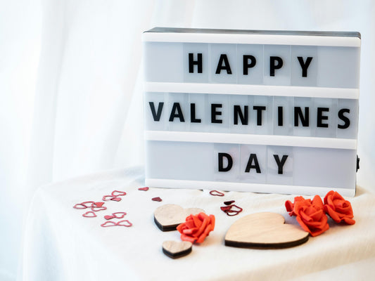 Valentines Day gift for long distance boyfriend with note, gift box, and message box