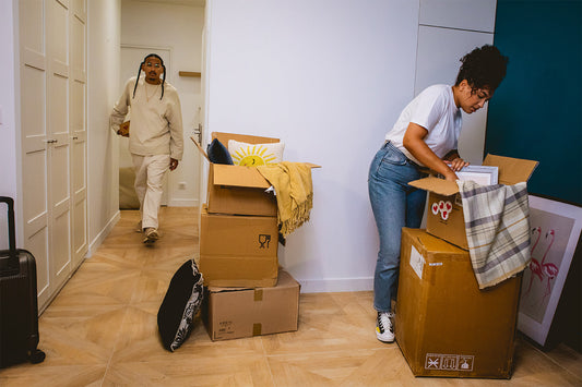 Boyfriend leaving as his girlfriend prepares his Lovebox valentines day gift.