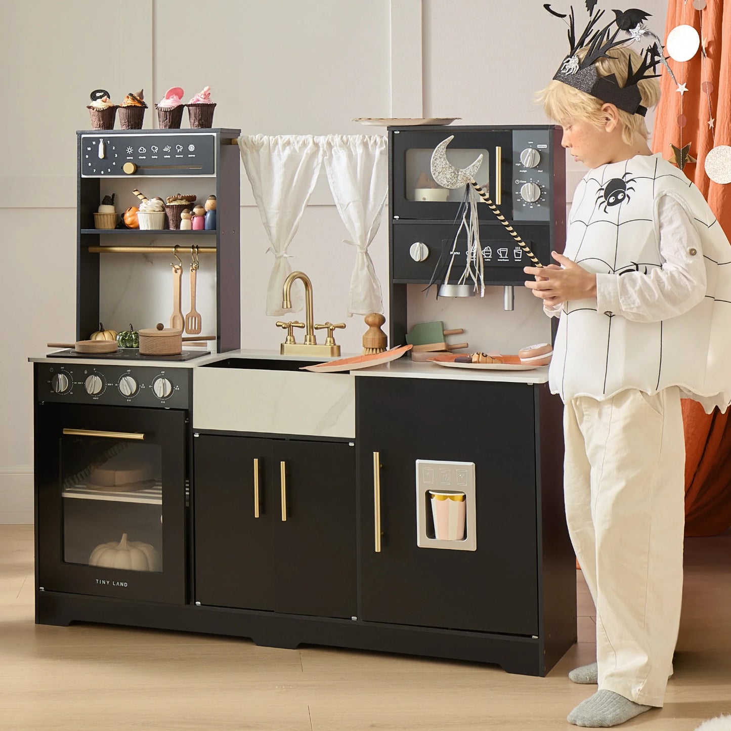 Tiny Land® Trendy Black Style Play Kitchen