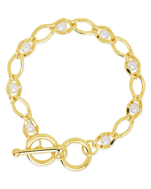 Amedea Pearl & Chain Toggle Bracelet