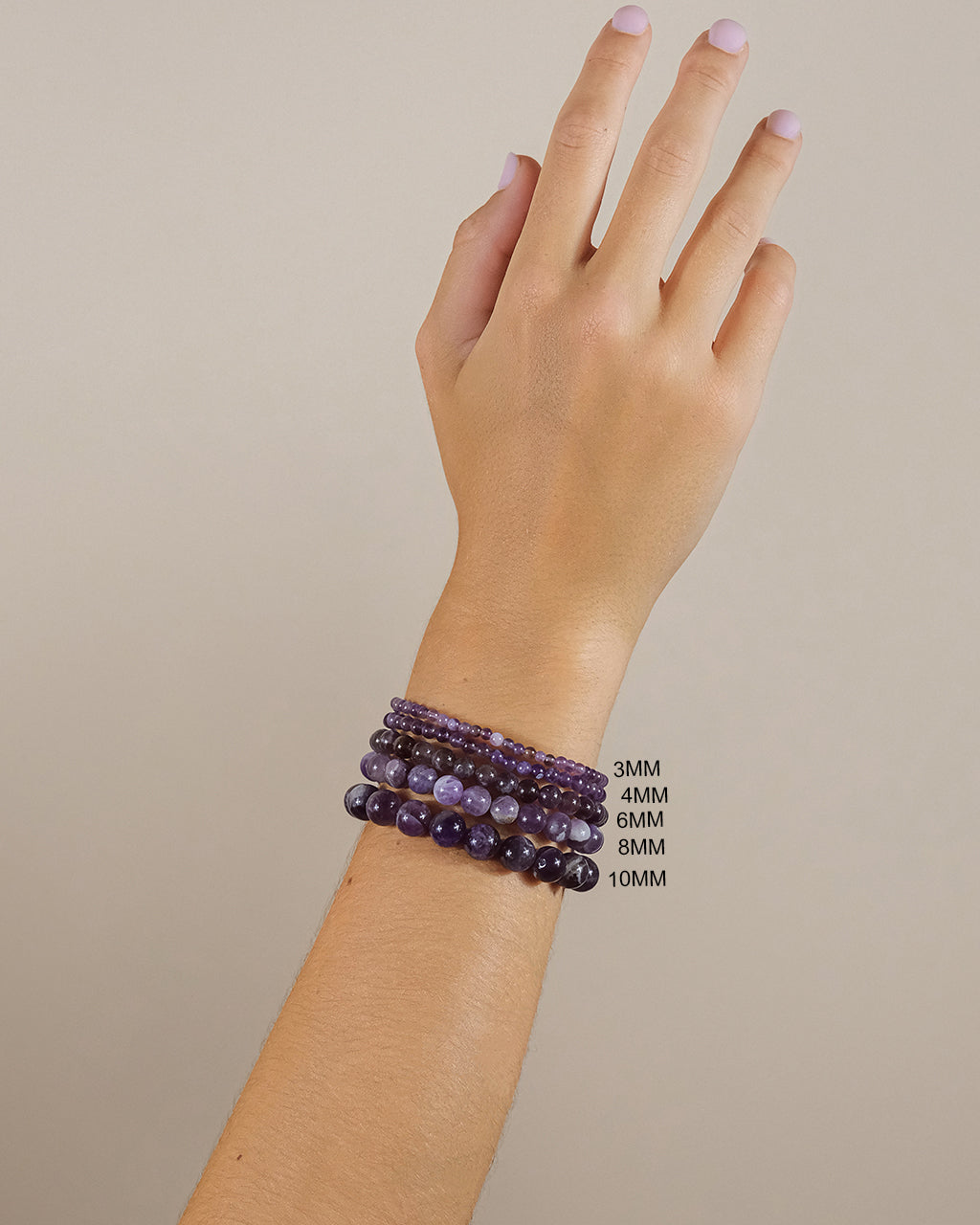 Amethyst Beaded Stretch Bracelet