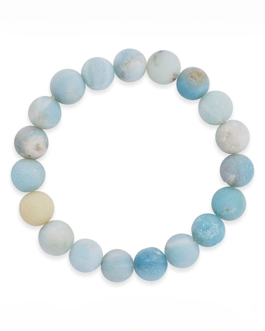 Amazonite-Quartz Beaded Stretch Bracelet