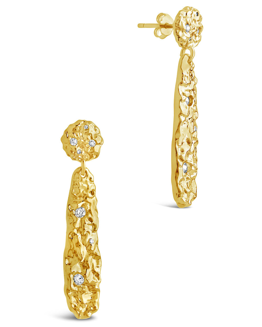 Alina CZ Textured Drop Earrings