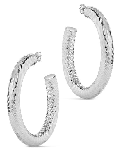 Alayna Textured Hoop Earrings