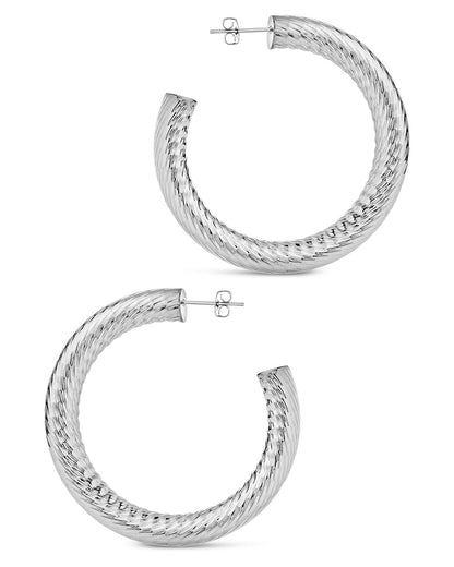 Alayna Textured Hoop Earrings