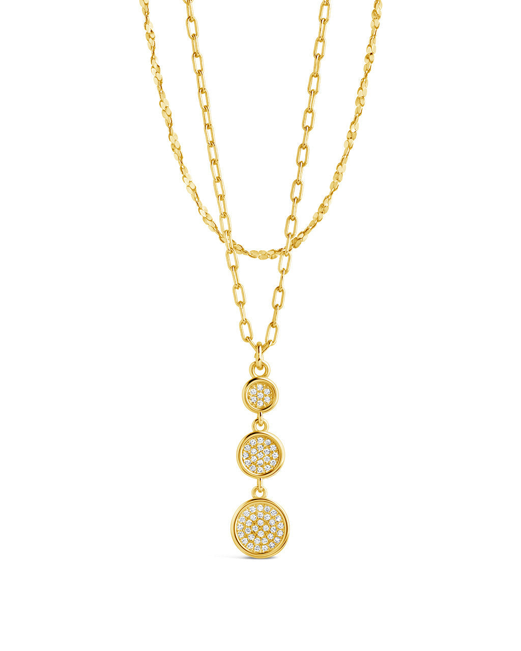 Amy CZ Pendant & Layered Chain Necklace