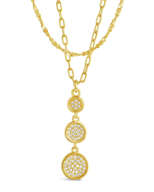 Amy CZ Pendant & Layered Chain Necklace