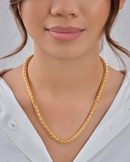 14K Gold Plated Wheat Chain Necklace