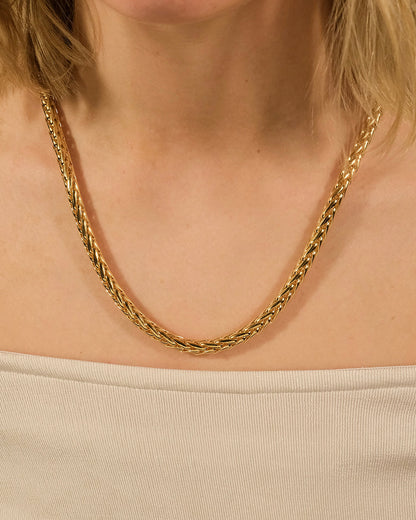 14K Gold Plated Wheat Chain Necklace