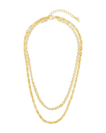 Amedea Pearl & Chain Layered Necklace