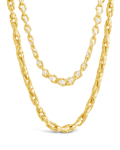 Amedea Pearl & Chain Layered Necklace