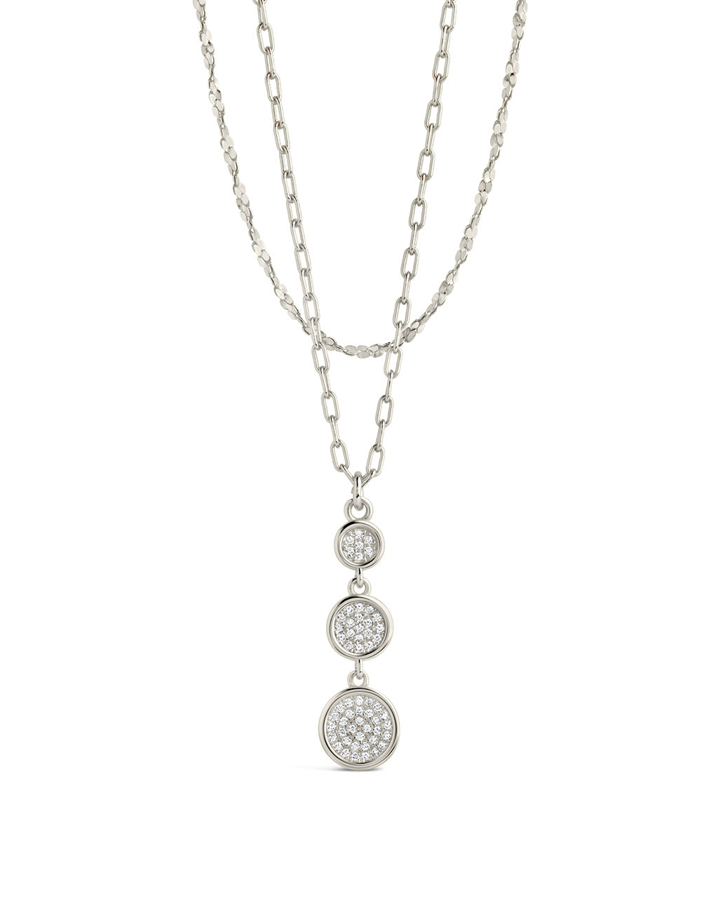 Amy CZ Pendant & Layered Chain Necklace