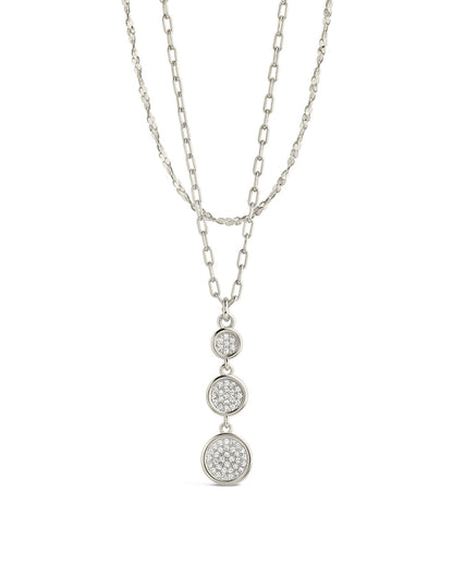 Amy CZ Pendant & Layered Chain Necklace