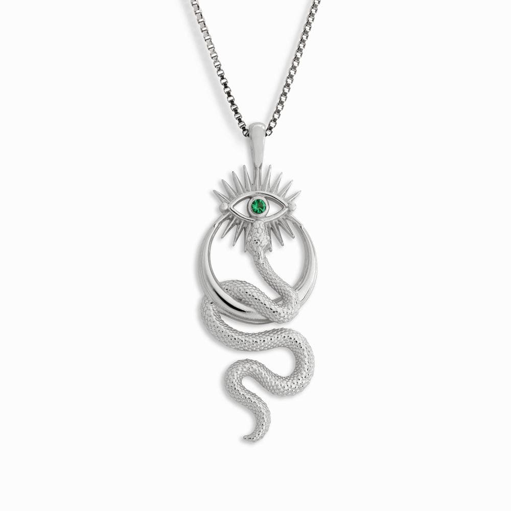 Crescent Snake Eye Necklace